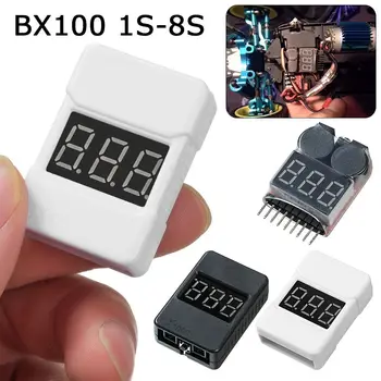 1 /2/ 3 db BX100 1-8S Lipo akkumulátor feszültség teszter 3.3V akkumulátorok feszültségmérő monitor kisfeszültségű hangjelző riasztás