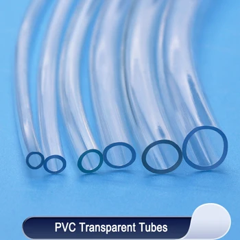 1/2/5m átlátszó PVC műanyag tömlők 2 3 4 5 6 8 10 12 14 16 18 20 25mm Belső átmérő Kiváló minőségű vízszivattyú cső tömlő