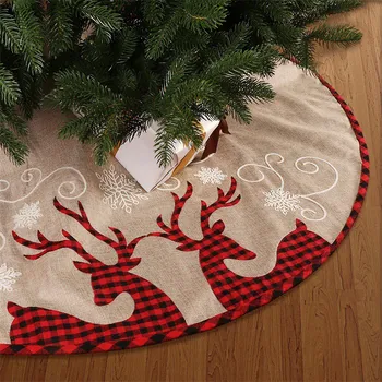 1 db hópehely-rénszarvas, karácsonyfa szoknya karácsonyi dekoráció 32 hüvelykes karácsonyfa szoknya partihoz beltéri karácsonyfa dekoráció