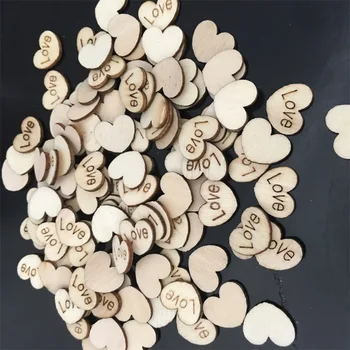 1000db / tétel fa szív konfetti kézműves esküvői partihoz kedvez babaváró dekoráció DIY asztali kráterek szétszórják a szórást