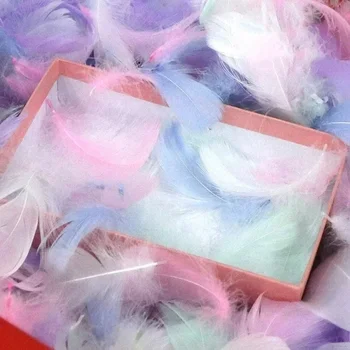 100db/táska Macaron színes toll DIY anyag álomfogó hullámgolyó díszdoboz töltelék dekoráció színpad esküvői dekoráció