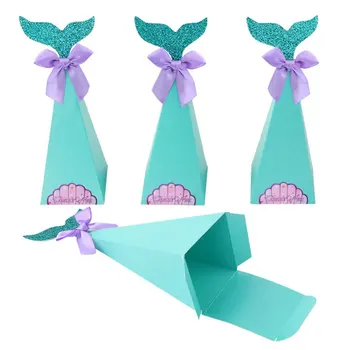 10db Kis hableány farok ajándék cukorka doboz lányok sellő téma születésnapi party dekorációs kellékek csemege táskák vendég számára Babaváró