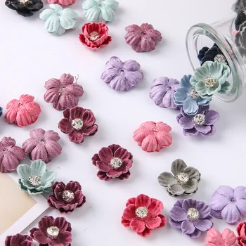 10Pcs művirág Mini mikroszálas virágok esküvői dekorációkhoz DIY lakberendezés fejdísz hajtű kiegészítők Hamis virág