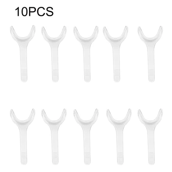 10Pcs T-alakú fogászati szájnyitó Ajak arcvisszahúzó átlátszó S/L méret Intraorális támasztó eszköz Fogászati fogyóeszközök