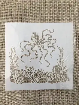 13cm polip DIY rétegező sablonok Falfestés Scrapbook színezés Dombornyomás album dekoratív sablon
