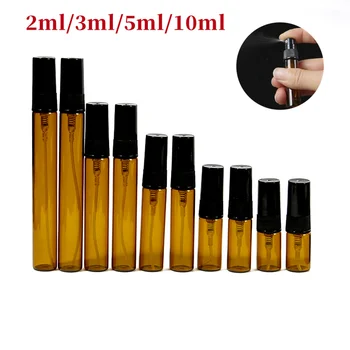 1PC 2/3/5/10ml minta spray barna palack hordozható üveg parfümös üveg porlasztó tartály női parfüm szivattyú utazási palack