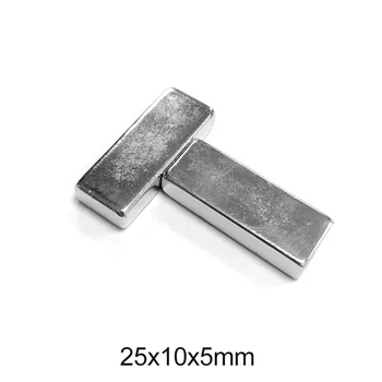 2/5/10/20/50db 25x10x5 erős neodímium mágnes vastagsága 5mm blokk állandó mágnesek 25x10x5mm erős mágneses 25 * 10 * 5