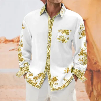 202 Új férfi divating Luxus és kényelmes puha póló nyak zsebgomb hosszú ujjú férfi designer ing Plus size s-6XL