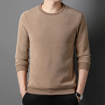 2023 alkalmi férfi viselet férfi pulóver egyszínű hosszú ujjú kerek nyakú pulóver