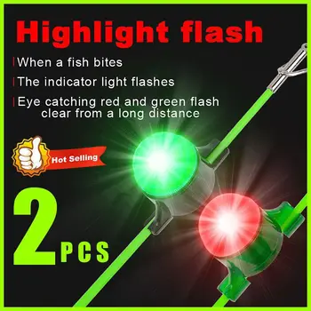 2PCS éjszakai horgászat riasztás fény horgászharapás kiegészítők LED fény Intelligens emlékeztető harapás riasztás éjszakai jelző horgászeszköz