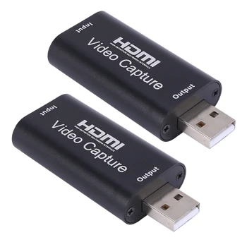 2X Audio Video Capture kártyák USB 2.0 1080P 4K felvételre DSLR videokamerán keresztül Action Cam