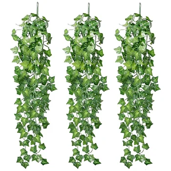 3 darab mesterséges függő borostyán szőlő 2,95 láb mesterséges függő növények fali növényzet beltéri kültéri otthoni kerthez