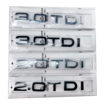 3D ABS króm fekete logó TDI embléma Autó jelvény csomagtartó matrica Audi A3 A4 LQ6 LQ3 Q7 TDI Stikcer tartozékokhoz