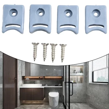 4Pcs zuhanyzó ajtótárcsa gumi ütközők / lökhárítók 4 pozicionáló blokk felső és alsó csomagja négyzet alakú puffer blokkzár szerszám