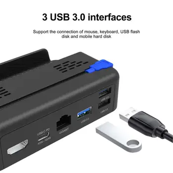 5 az 1-ben dokkoló állomás TV alap állvány Steam Deck tartóhoz Dokkoló HDMI-kompatibilis USB Type-C töltő Steam Deck játékkonzolhoz