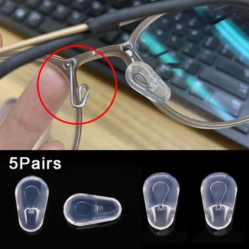5Pár szemüveg benyomható szilikon légkamra orrpárna szuperpuha szilikon orrpárnák optikai szemüvegekhez