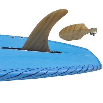 6inch Longboard Bambusz uszony Single Centre Surfboard Fin Paddle Board Kis méretű üvegszálas SUP Board Fin Stand Up Paddle Sport