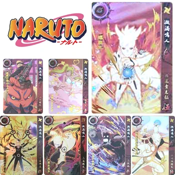 9Db/set Naruto Anime karakterek Uzumaki Naruto DIY házi bronzosító gyűjtemény Flash kártya Karácsonyi születésnapi ajándék játék játékok