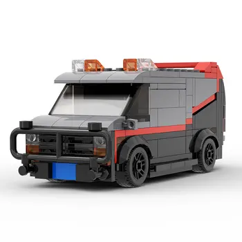 A-Team GMC Vandura Van szimulációs autó modell építőelemek DIY MOC játék kockák Oktatási karácsonyi ajándék Gyermekek