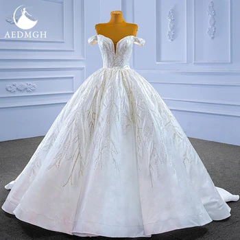 Aedmgh báli ruha Szatén esküvői ruhák 2024 Kedvesem le a vállról Vestido De Novia hercegnő csipke flitteres menyasszonyi ruhák