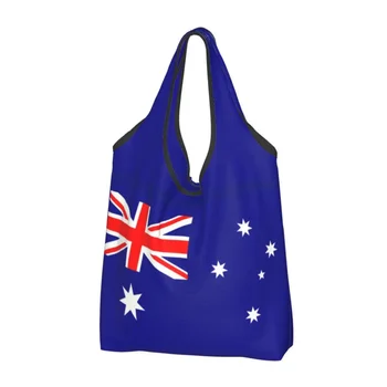 Aranyos nyomtatás Ausztrália zászló Bevásárlótáska Hordozható vállvásárló Australian Pride kézitáska