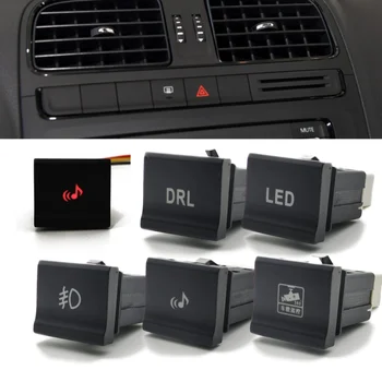 Autó LED DRL első ködlámpa kamera felvevő monitor zene nyomógombos kapcsoló csatlakozóvezetékkel VW Polo 6C 2014 2015