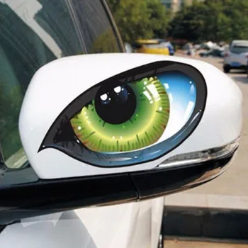 Autó matricák 3D sztereó fényvisszaverő macska szemek autó matrica kreatív visszapillantó tükör matrica univerzális szem matricák