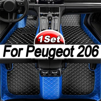 Autó padlószőnyegek Peugeot 206 206+ 1998~2013 Szőnyegek Szőnyegek Luxus bőrszőnyeg Belső alkatrészek Autó kiegészítők 1999 2000 2001 2002