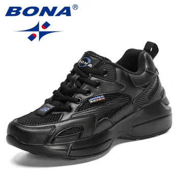 BONA 2023 Új tervezők Női lélegző sétacipő Lady Trendy Sneakers Platform Luxus magasságnövelő kényelmes alkalmi cipő