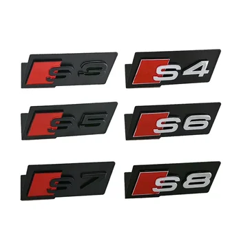 Car Styling Front Grille Badge embléma a Sline S3 S4 S5 S6 S7 S8 SQ5 SQ7 SQ3 A3 A4 A4L A6L A1 A5 A6 A7 logó tartozékokhoz