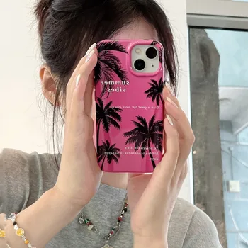 Cool Girl Cases kókuszos pálma telefontok iPhone 12-hez 13 14 Pro Max 11 lány nő Coque Korea film keményfedeles védőalap