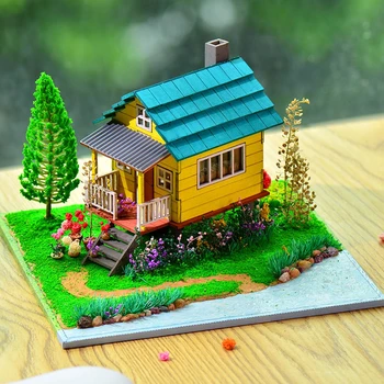 DIY fa miniatűr építőkészletek Barlow kertje Casa babaházak bútorokkal Könnyű babaház felnőtteknek születésnapi ajándékok