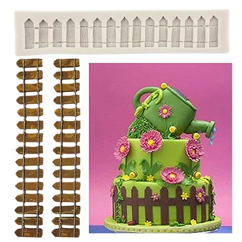 DIY hosszú kerítés szegély csipke szilikon formák Baby Party cupcake topper Fondant torta díszítő eszközök Candy Clay csokoládé formák