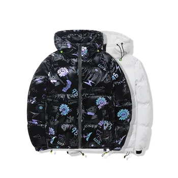 Férfi őszi tél sűrített meleg hosszú ujjú sport virágmintás kabát kültéri túrázás hegymászó tábori kabát