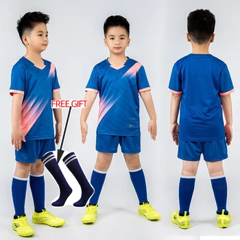 Gyerek futball mezek Testreszabott gyermek foci egyenruha ingek futsal sportruházat gyermek csapat futball tréningruha fiú sportruha