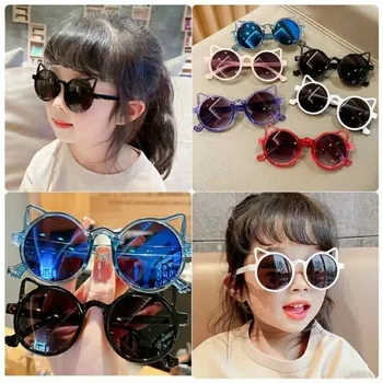 Gyerek napszemüvegek Új divat Macskafülek Napszemüvegek Gyerek dekorációs szemüvegek Aranyos baba napszemüvegek Könnyű és kényelmes vizuális tisztaság