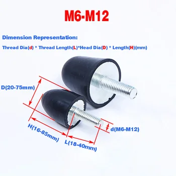 hegyes gumi lengéscsillapító / kúpos lengéscsillapító lábpárna M6M8M10