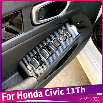 Honda Civic 11Th 2022 2023 ABS autóablakhoz Üvegemelő gomb Fedél panel burkolat Tok matricák