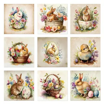 Húsvéti tojás nyuszi nyúl matricák Ajándékcímke Scrapbook Írószerek üzleti csomagoláshoz Dekorációk Tömítés kellékek