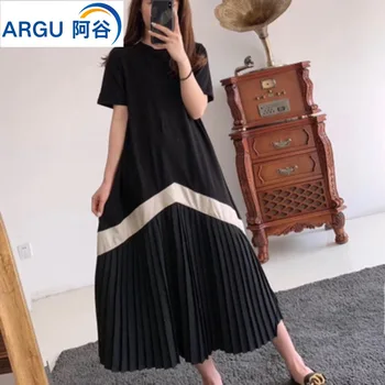 Japán stílusú 2024-es női ruha Új design női rakott ruhák Rövid ujjú hosszú, laza testfedő Mutasd vékony ruhák