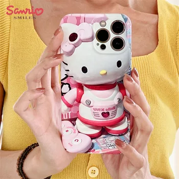 Kawaii Hello Kittys Sanrio Phone Case Anime rajzfilm iPhone 14 13 12 11 X Pro Max Plus Phone Case kiegészítők Lányok ajándékok Játékok