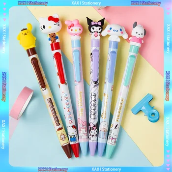 Kawaii Sanrio Kuromi My Melody Cinnamoroll 0,5mm Gel Pen Aranyos 3D baba alakú rajzfilm Black Water Pen Press Pen Girl Heart ajándék