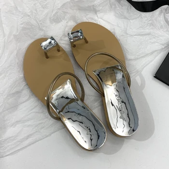koreai változat gyémánt lapos fenekű kényelmes papucs nők 2023új divat alkalmi egyszerű, minden mérkőzéshez illő női cipő nyár