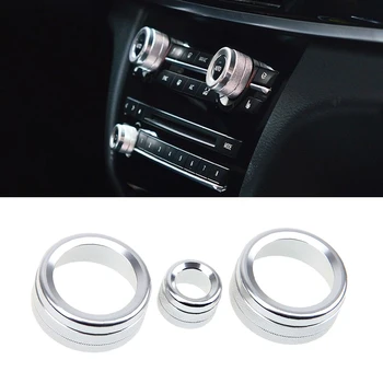 kék/piros/ezüst alumínium autó légkondicionáló gombok Keretfedél burkolat dekoráció Circle Auto belső kiegészítők BMW X1-hez