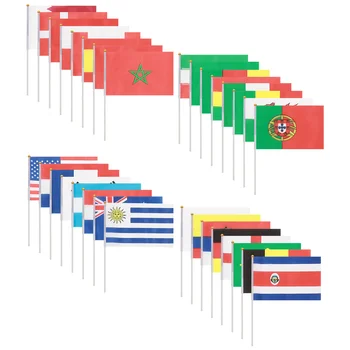 Kézi nemzeti zászlórúd Nemzetközi világ ország zászlók Bannerek Bar Party dekorációhoz Kézzel lengető zászló országok