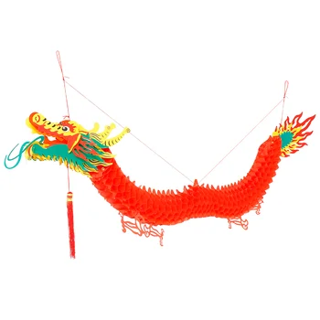 Kínai sárkány év Új Lámpás Fesztivál Papír Függő dekoráció Tavaszi füzér Lámpások Party Dísz Piros 3D dekoráció Díszek