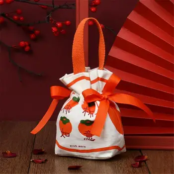 Kínai áldás ajándéktáska Újévi cukorka táska Tavaszi Fesztivál Kínai áldás húzózsinóros táska Különleges esküvői ajándéktáska Szövet táska
