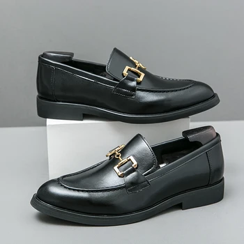 Luxus divat üzlet Loafers Férfi Slip-On Black Driving Moccasins Férfi ruha Cipő Irodai karrier cipő Ingyenes szállítás 38-46