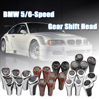 Magas matt/fényes ezüst 5/6 sebességes bőr sebességváltó gomb kézikönyv BMW E46 E90 E92 E39 X1 M autós fogantyú sebességváltó bot gomb