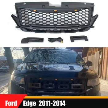 Módosított Raptor stílusú háló LED fényrácskal Autó első lökhárító rácsok Felső versenyrács Ford Edge 2011-2014